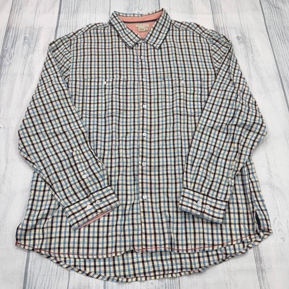Carbon 2 Cobalt Button‎ Shirt XL Plaid Work Casual Mens